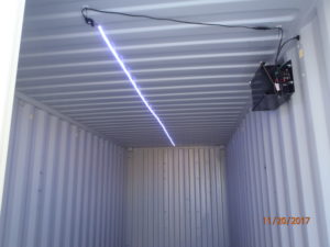 Solar lit shipping containers